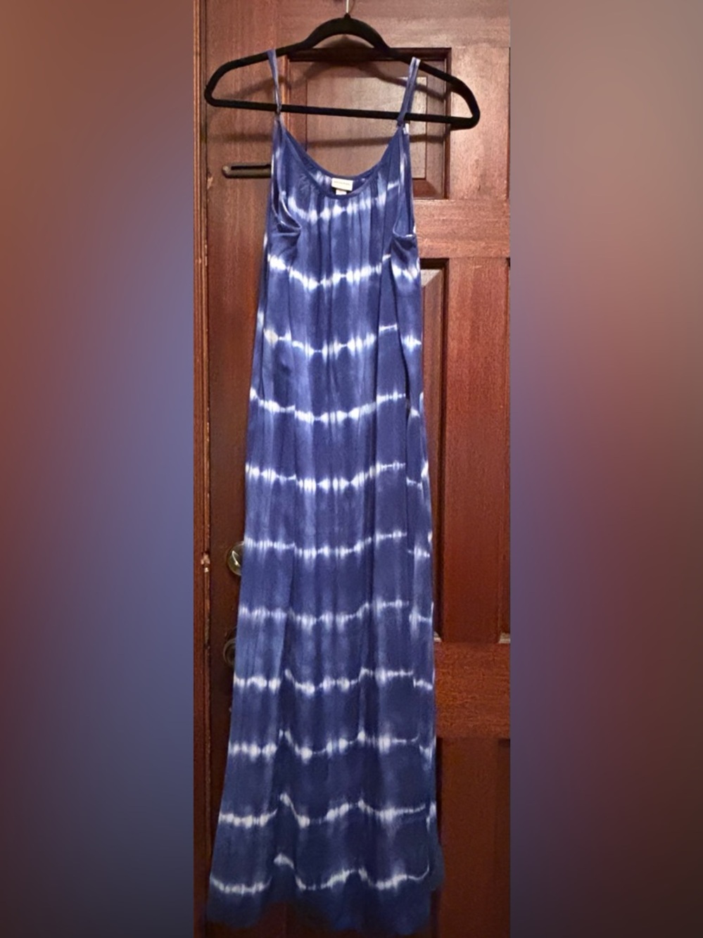 Merona Navy and White Tie-Dye Maxi Dress